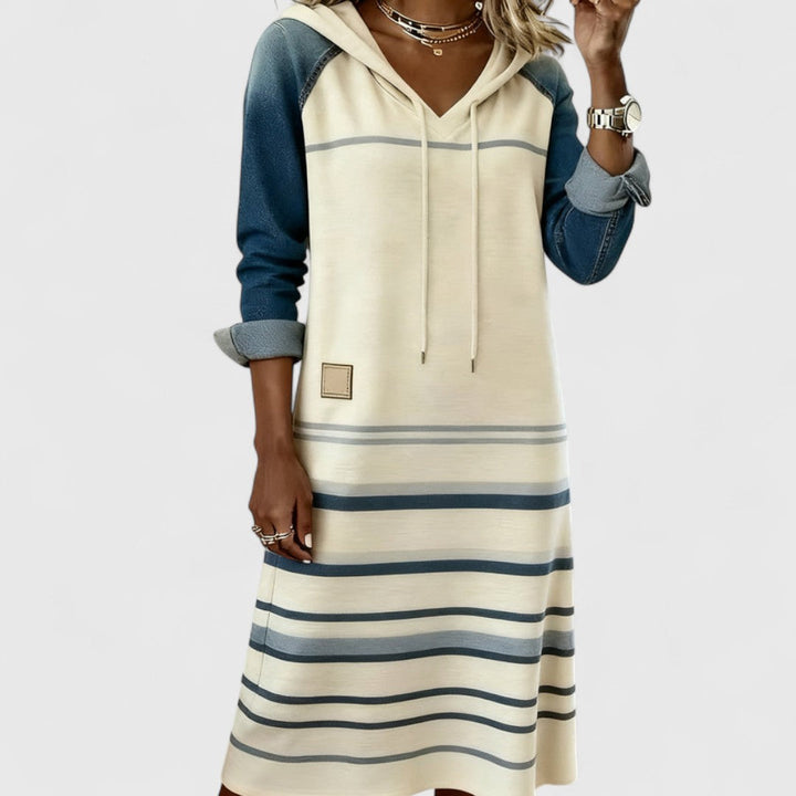 Lylia - Striped Hooded Dress