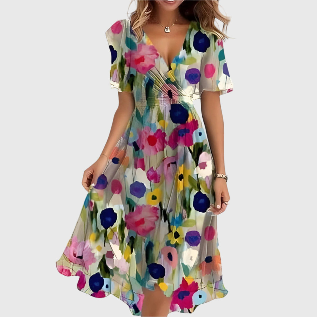 Kristel - Elegant Floral Midi Dress