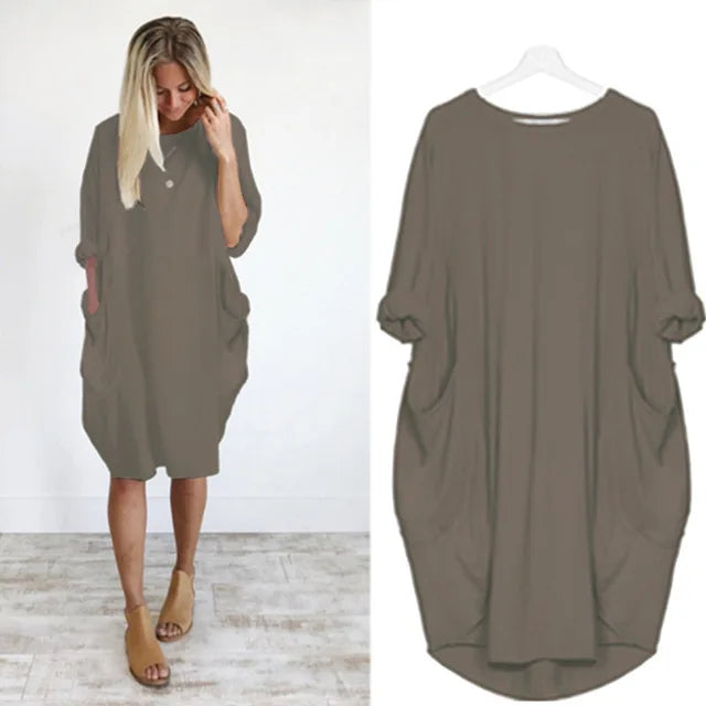 Erin - Rolled Sleeve Dress