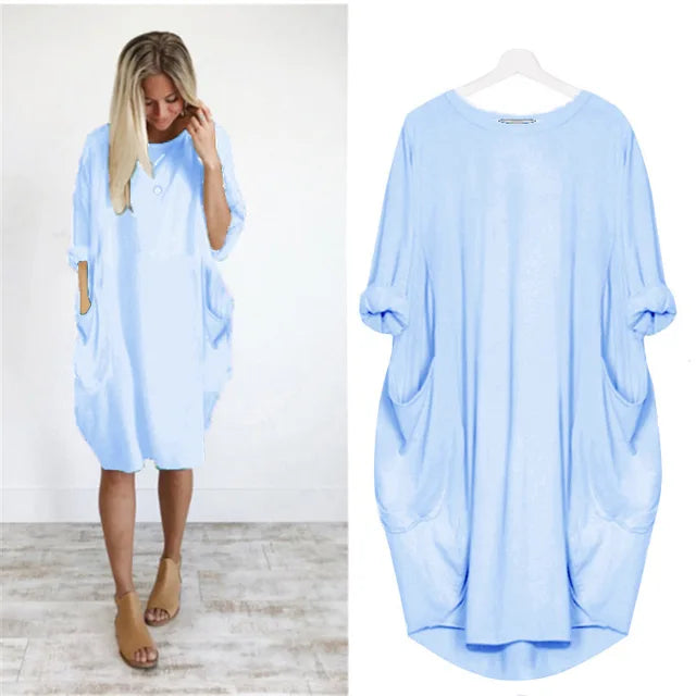 Erin - Rolled Sleeve Dress