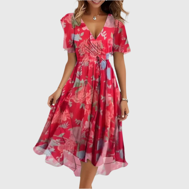 Kristel - Elegant Floral Midi Dress