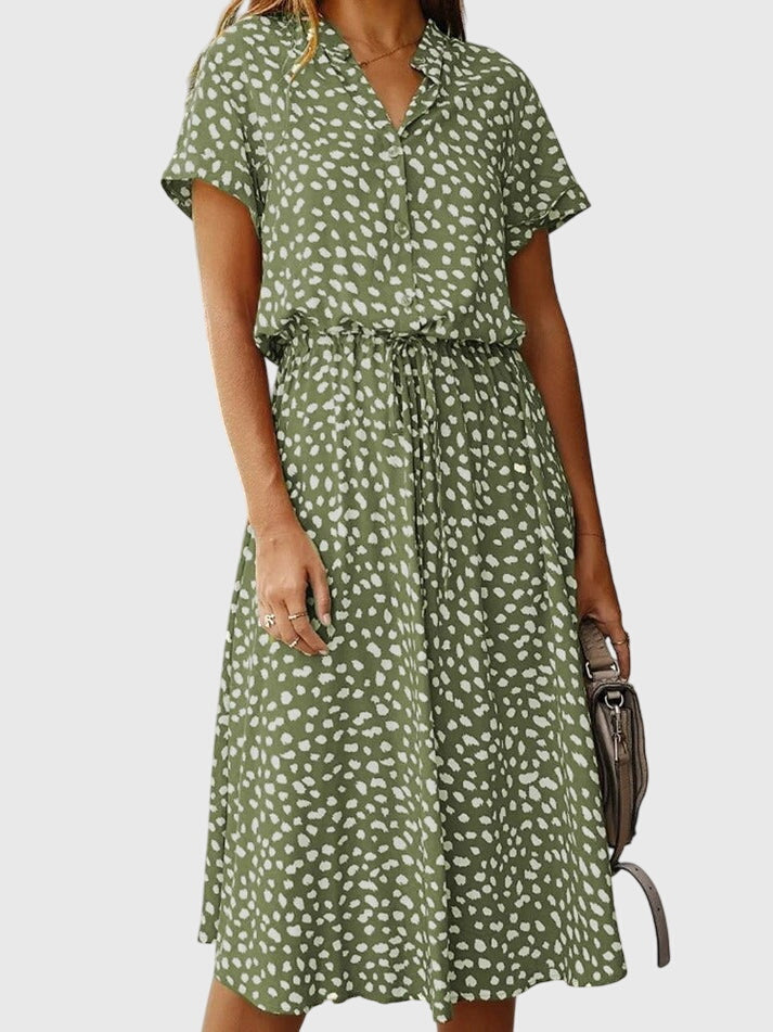 Amber | Printed V-Neck Dress